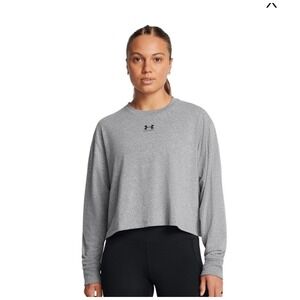 Under Armour Women's Cropped Long Sleeve Performance Top Gray‎ Size M NWT